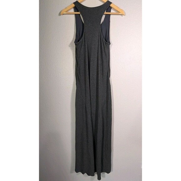 ATHLETA Sleeveless Ribbed Tank Maxi Dress Small Gray Race Back Stretchy Soft N96 - Picture 2 of 7